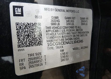 2018 Chevrolet Colorado Lt z USA, uszkodzony, nr VIN 1GCGSCEN4J1304345